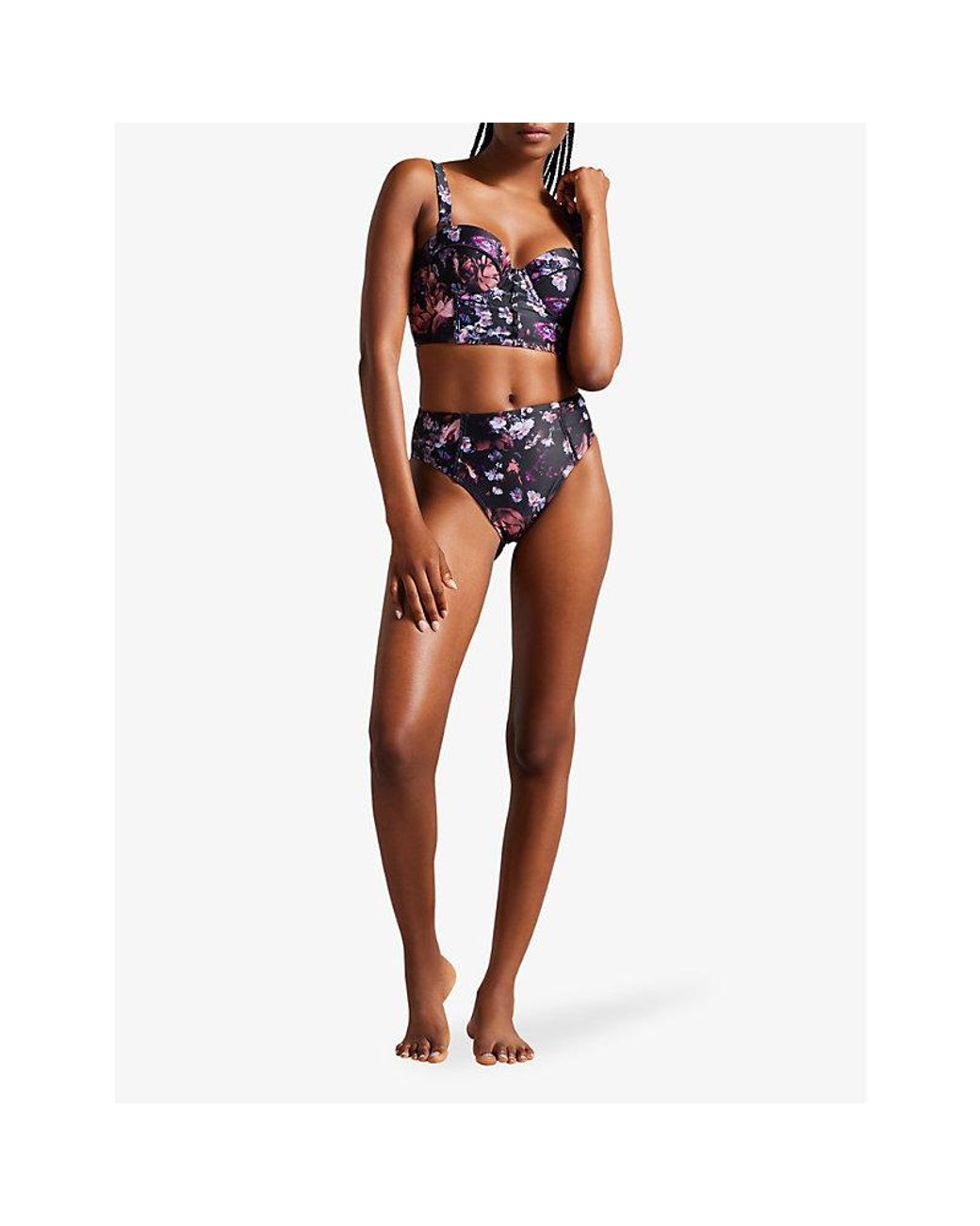 Ted Baker Abelaa High-waisted Bikini Bottoms in Blue | Lyst