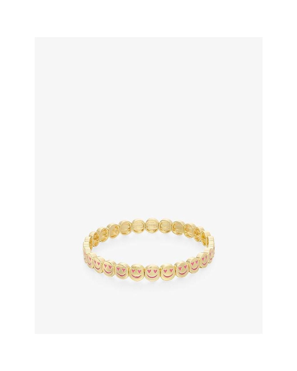 Lisa Gozlan Metallic Happy Face Mini Heart-Eye 18Ct-Plated Brass Bracelet