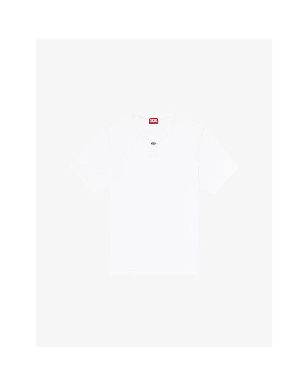 DIESEL White T-Madjust-Tr Branded Cotton-Jersey T-Shirt for men
