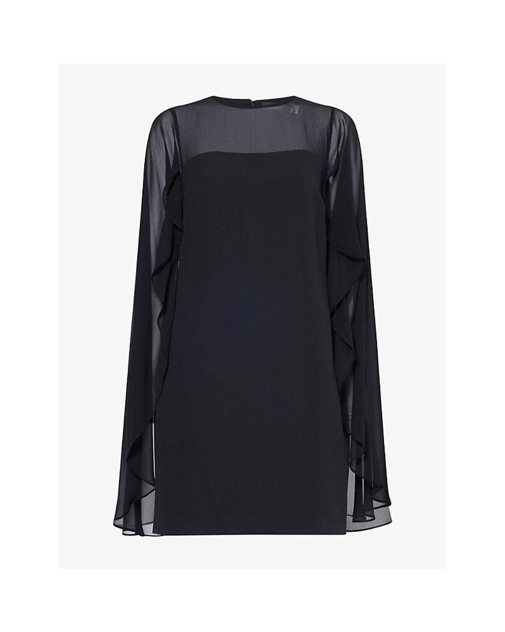 Ralph Lauren Black Cape Woven Cocktail Mini Dress
