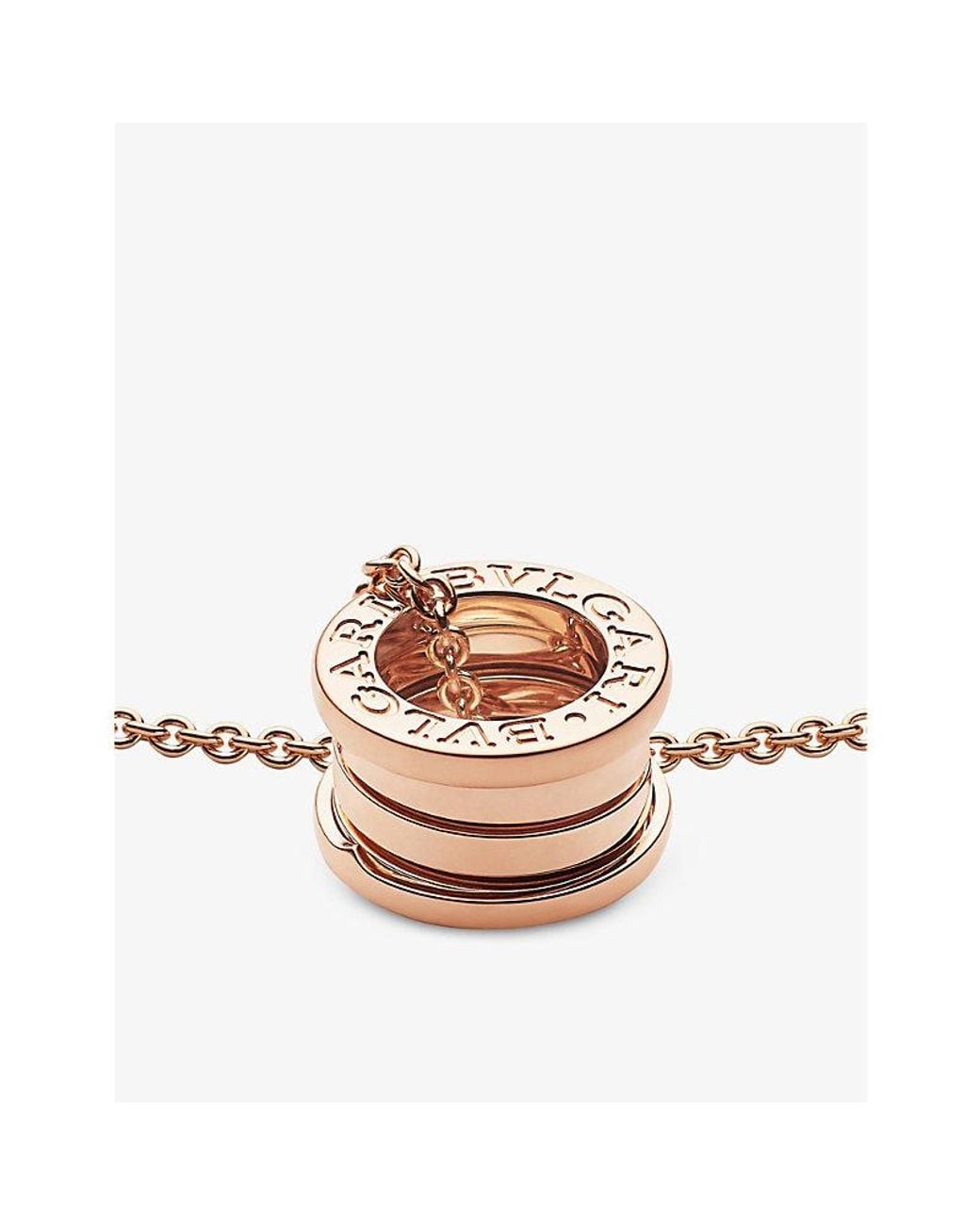 BVLGARI Metallic B.Zero1 Two-Band 18Ct Rose- Pendant Necklace