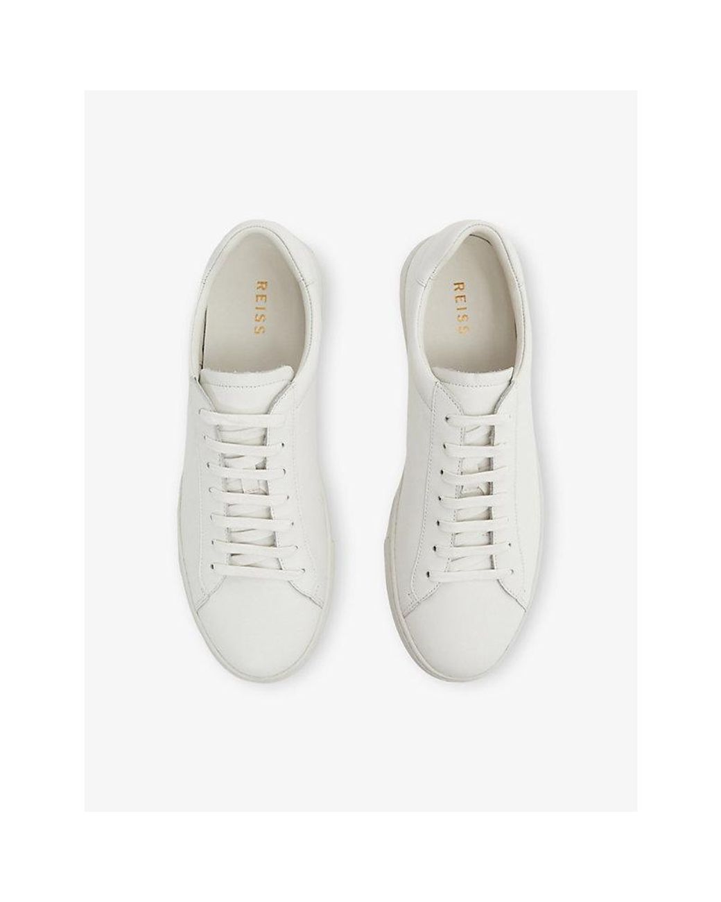 Reiss White Finley Leather Low-Top Trainers for men
