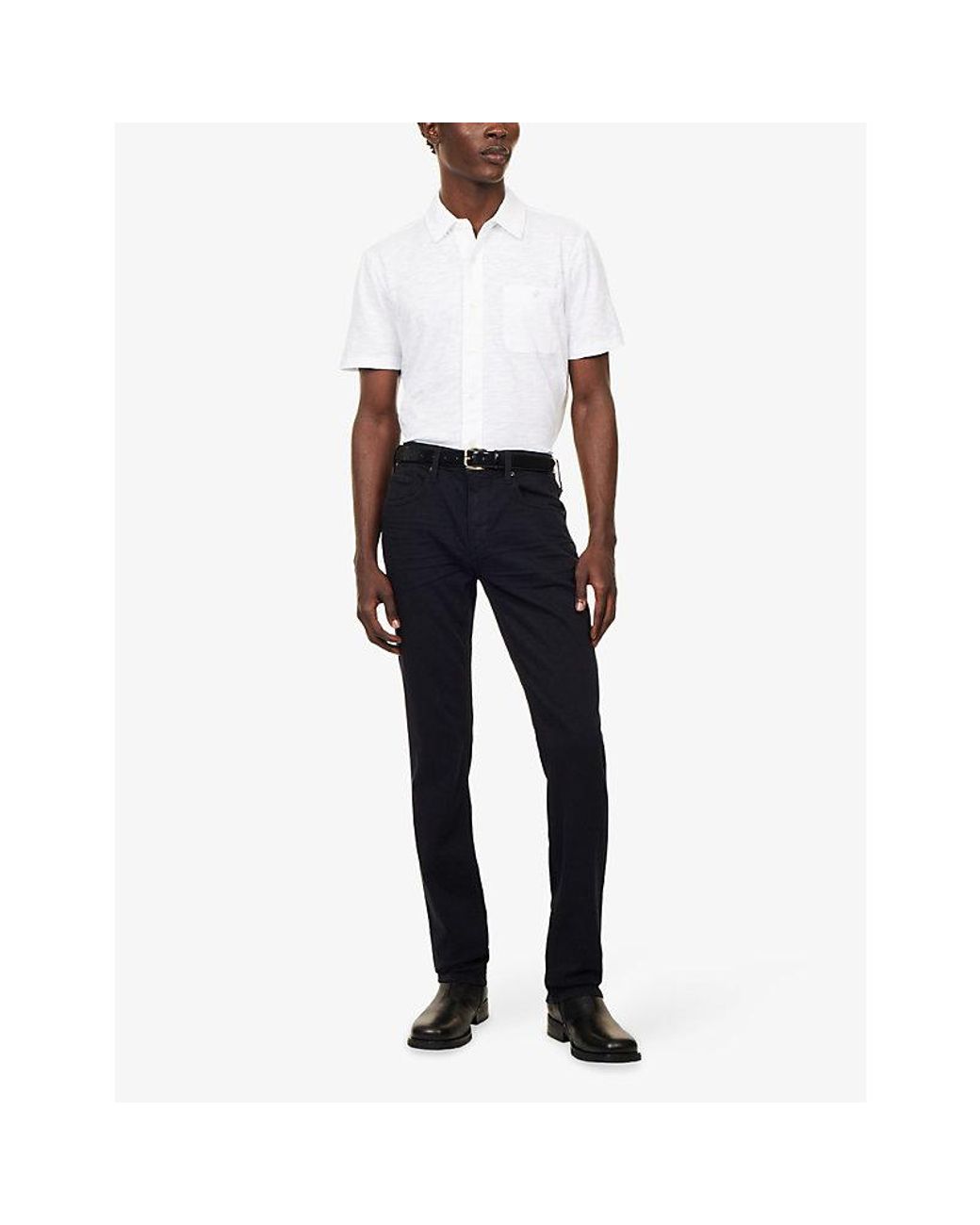 PAIGE Blue Federal Slim Straight-Leg Stretch-Denim Jeans for men