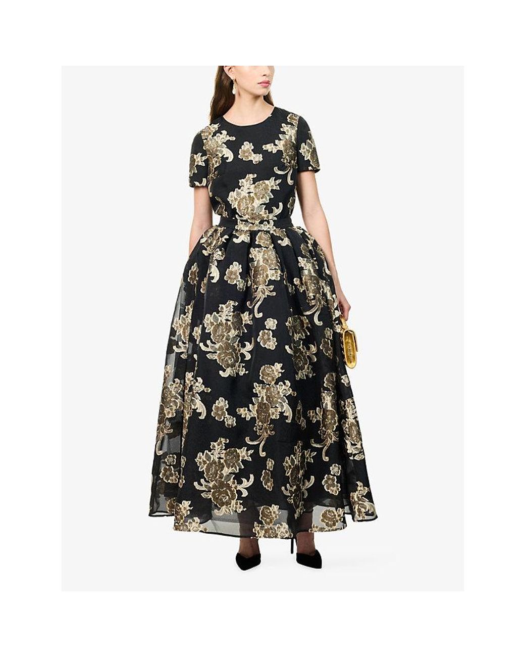 Huishan Zhang Black Angie Floral Woven Top