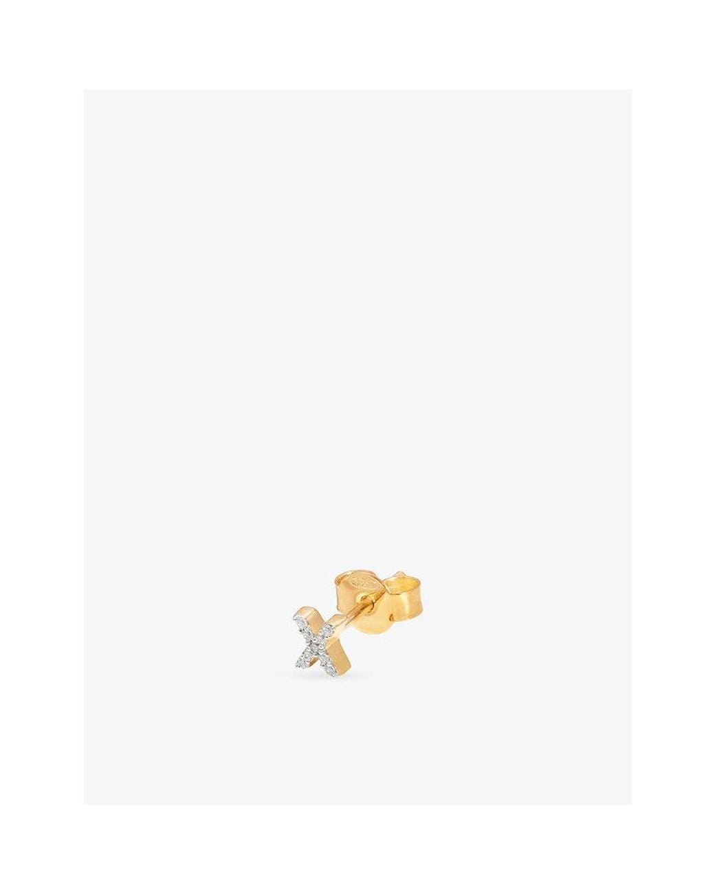 Missoma Metallic Initial X Pave Initial 18Ct Vermeil And Cubic Zirconia Single Stud Earring