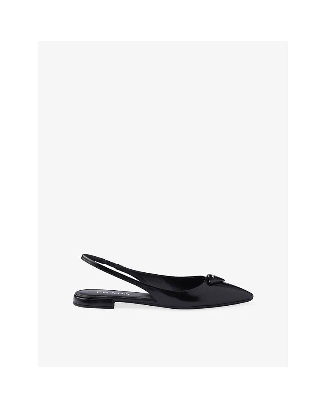 Prada Blue Brushed Leather Ballerina Slingbacks