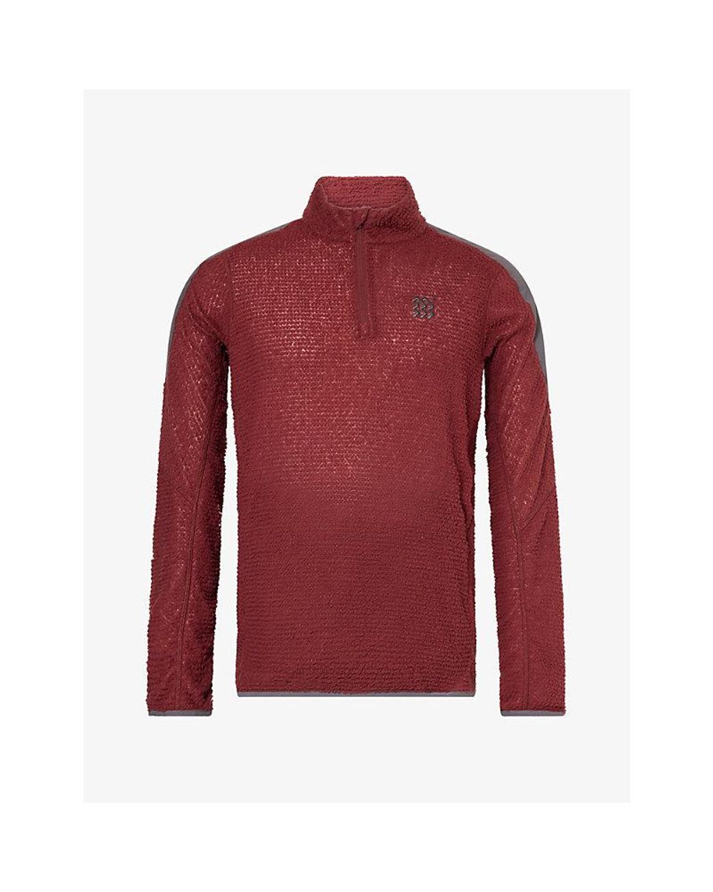Manors Red Primaloft Quarter-Zip Fleece Mid-Layer Top for men
