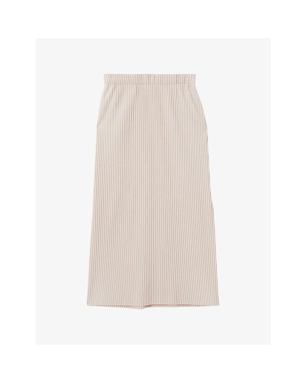 【海外限定】REISSスカート☆Pippa pleated stretch-jersey midi Reiss Pippa Pleated Stretch-Jersey Midi Skirt in Natural | Lyst