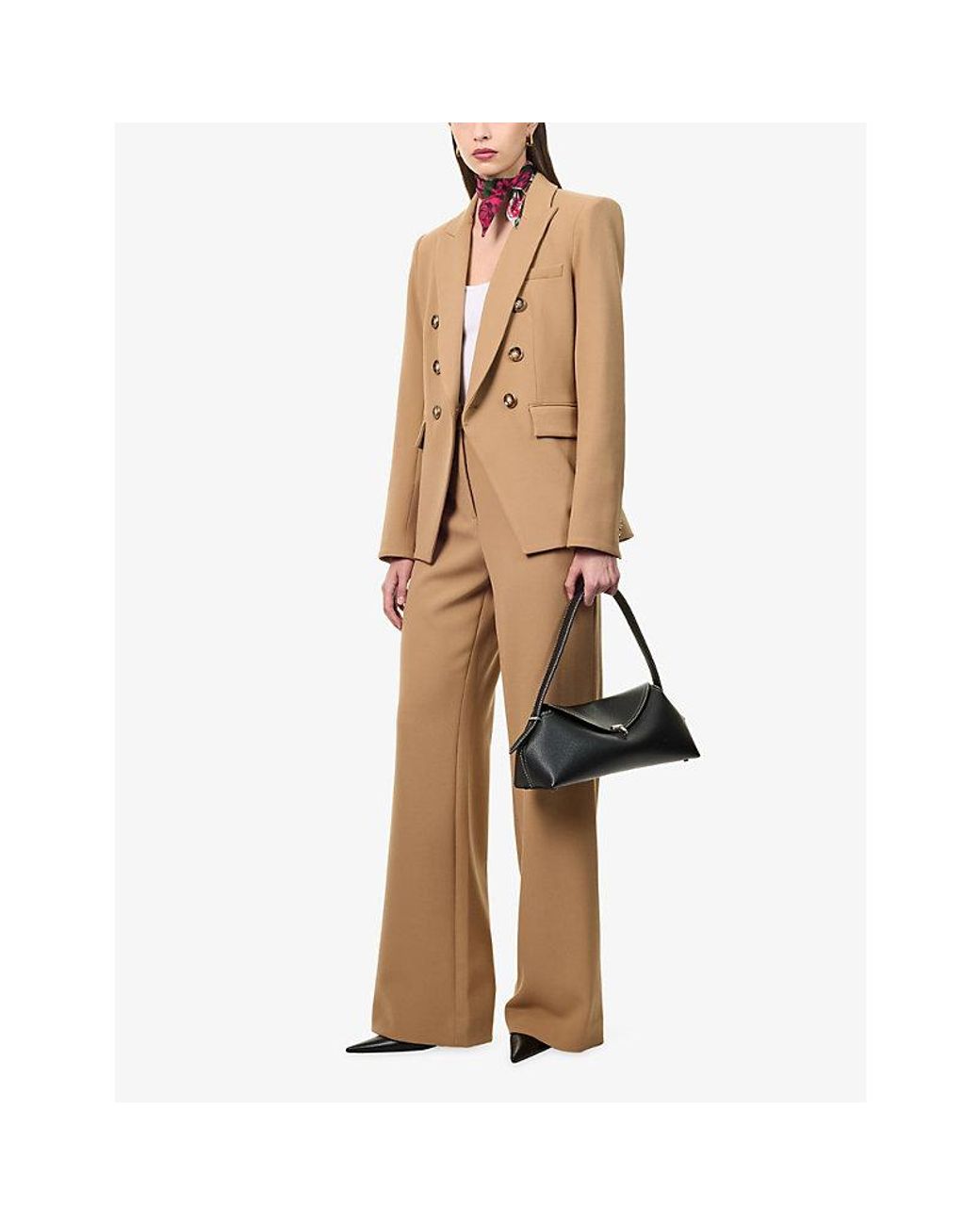 Veronica Beard Natural Miller Single-Breasted Woven Jacket