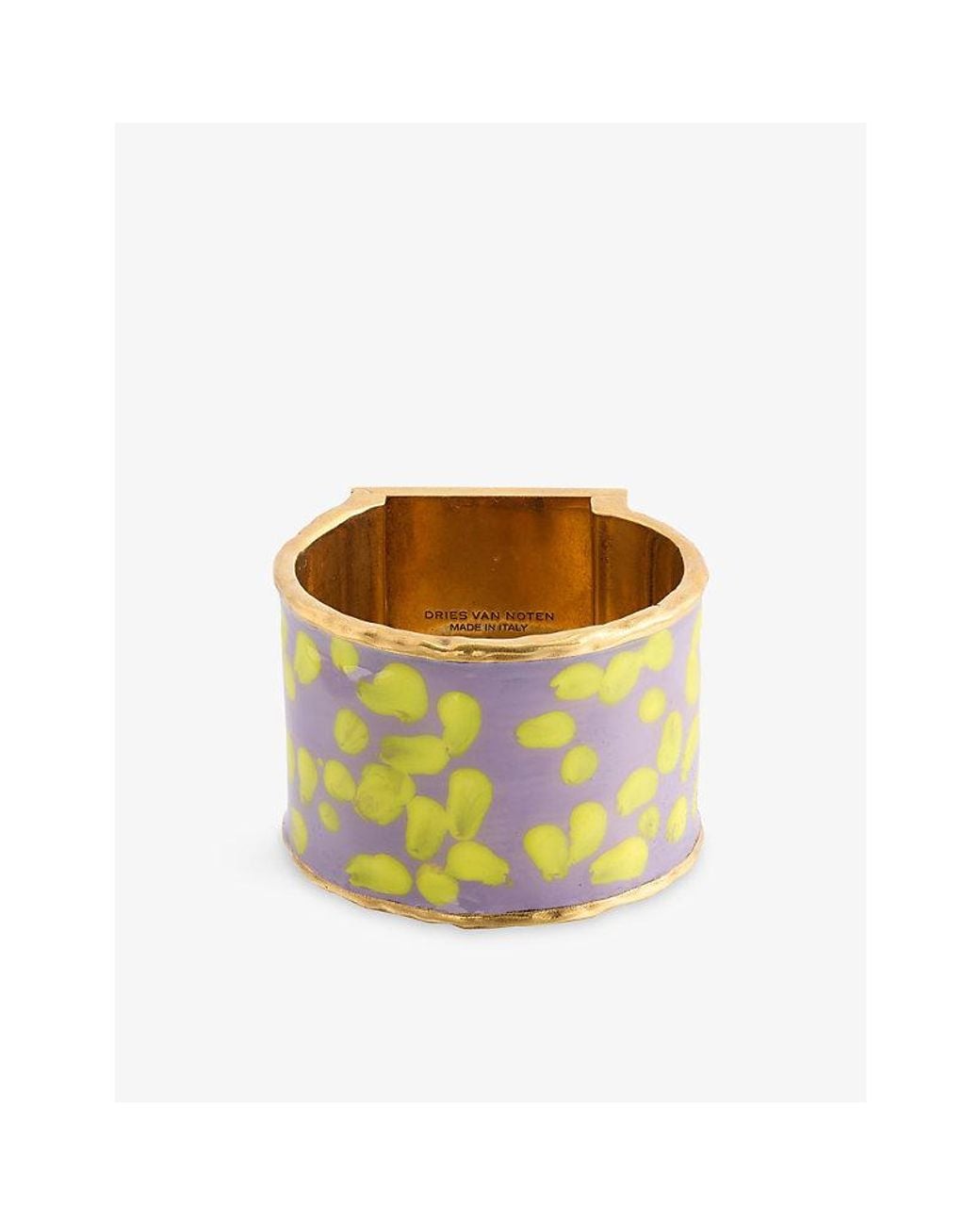 Dries Van Noten Purple Handmade Painted Brass And Enamel Cuff Bracelet