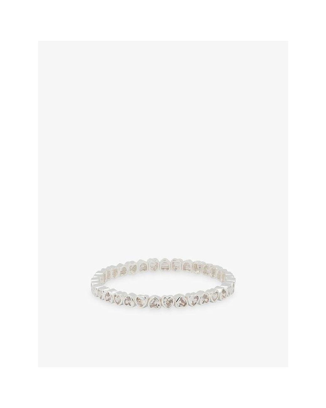 Lisa Gozlan White The Heart Flex Sterling-Plated Brass And Cubic Zirconia Tennis Bracelet