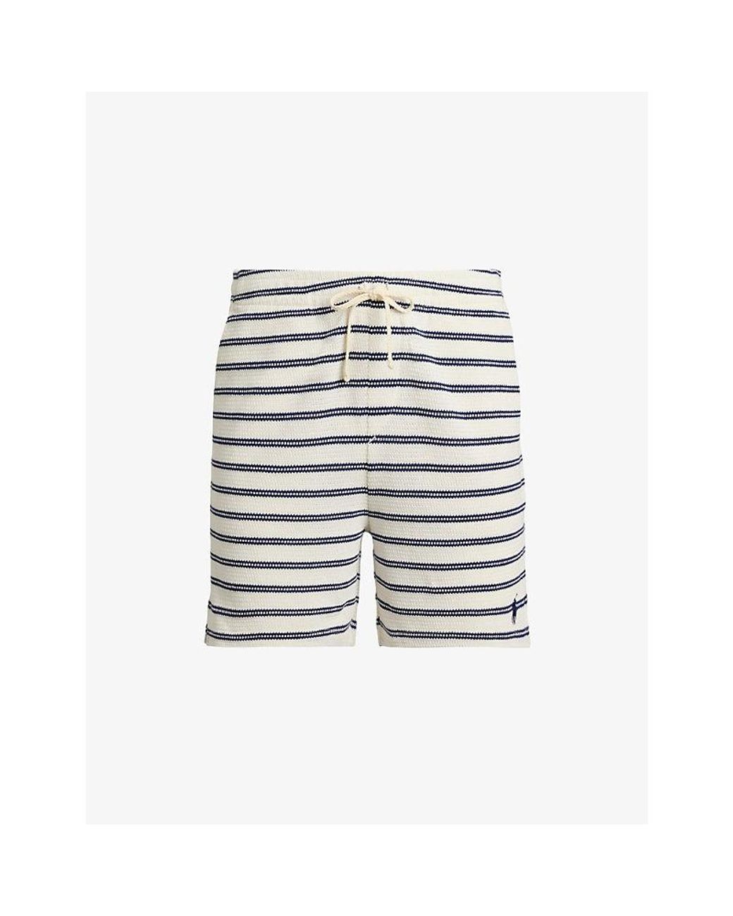 Polo Ralph Lauren Gray Text Stripe Woven Shorts for men
