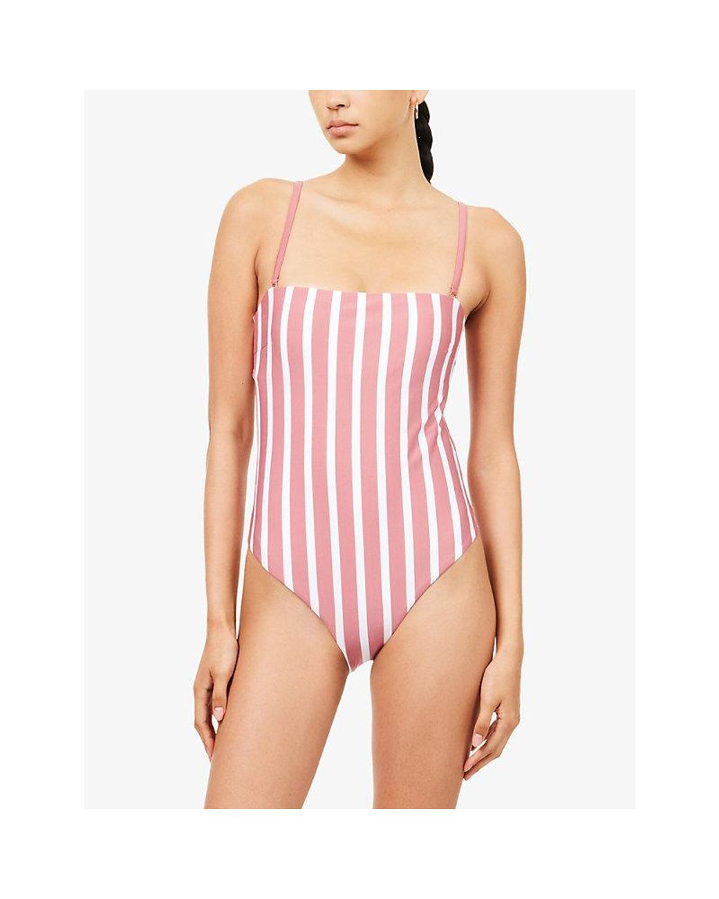 Heidi Klein Red Tramoniti Square-Neck Swimsuit