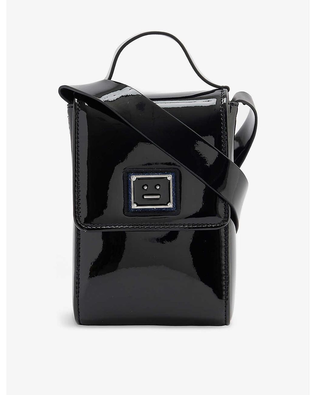 Acne Studios Akki Face-patch Cross-body Phone Pouch in Black | Lyst