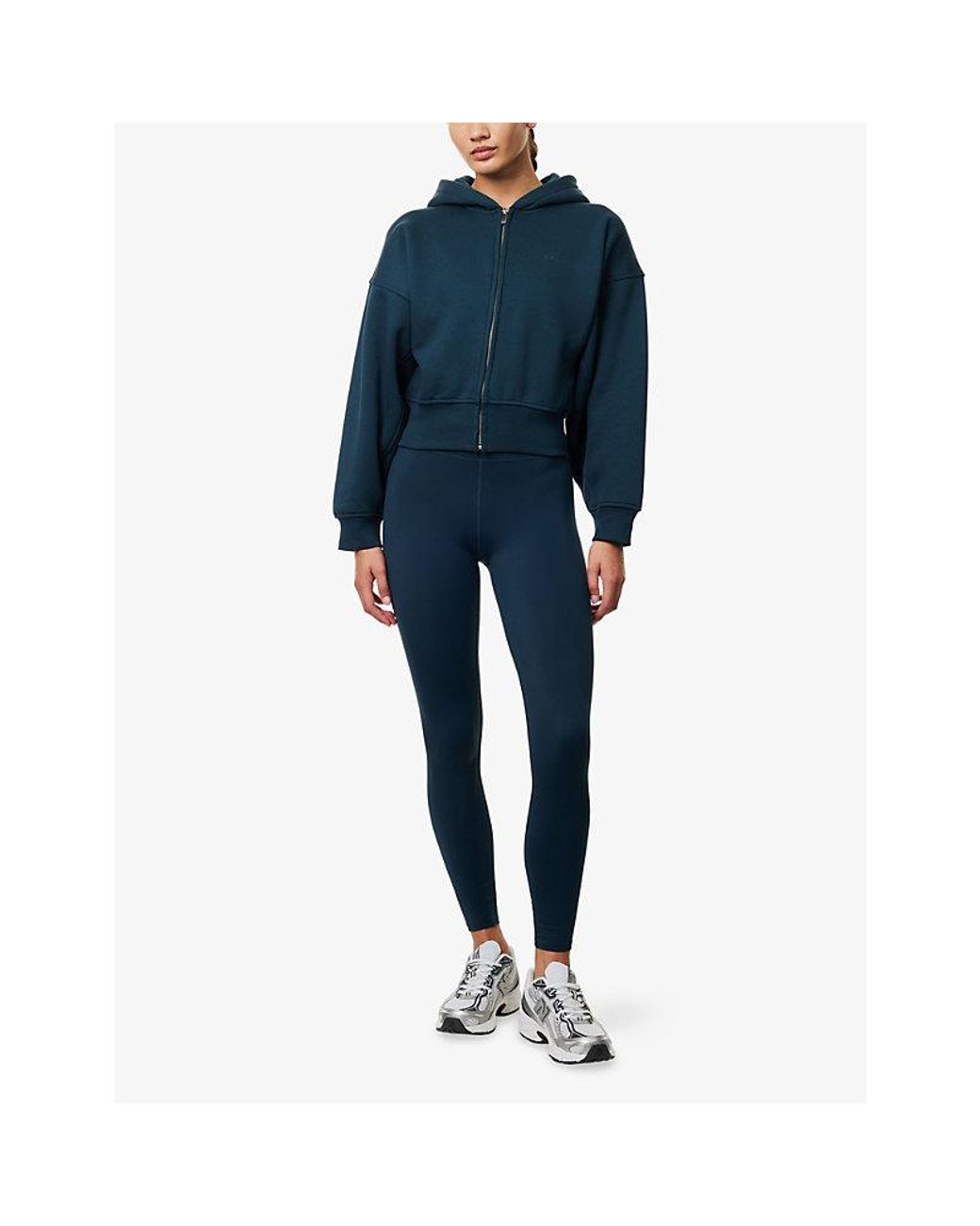 WE Are Tala Blue Cocoon Sweat Zip-Up Cotton-Blend Hoody