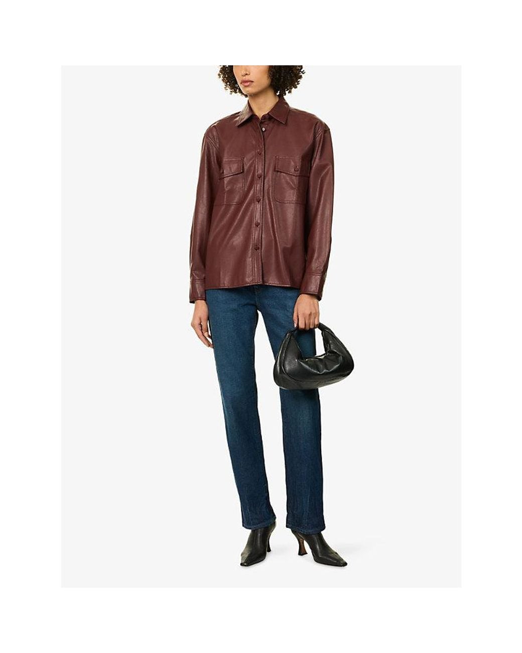 GOOD AMERICAN Blue Mid-Rise Straight-Leg Denim Jeans