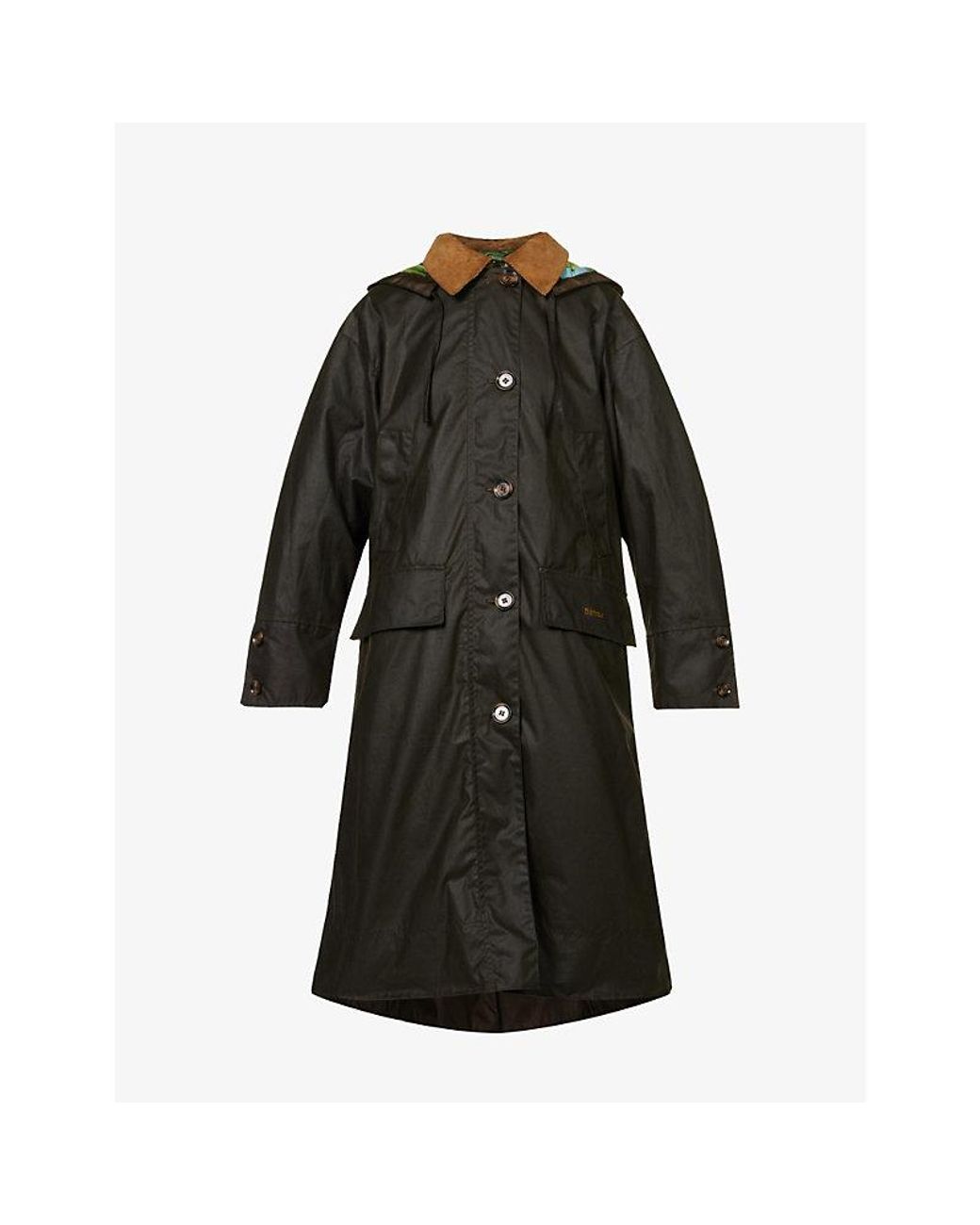Barbour X House Of Hackney Petiver Longline Waxedcotton Coat in Black
