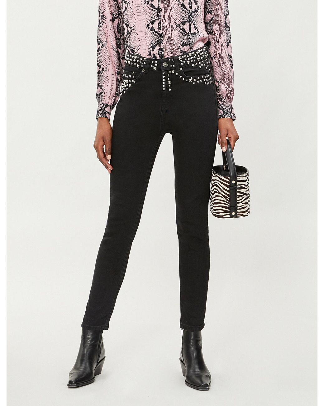 The Kooples Lizzy Studded Jeans in Black | Lyst