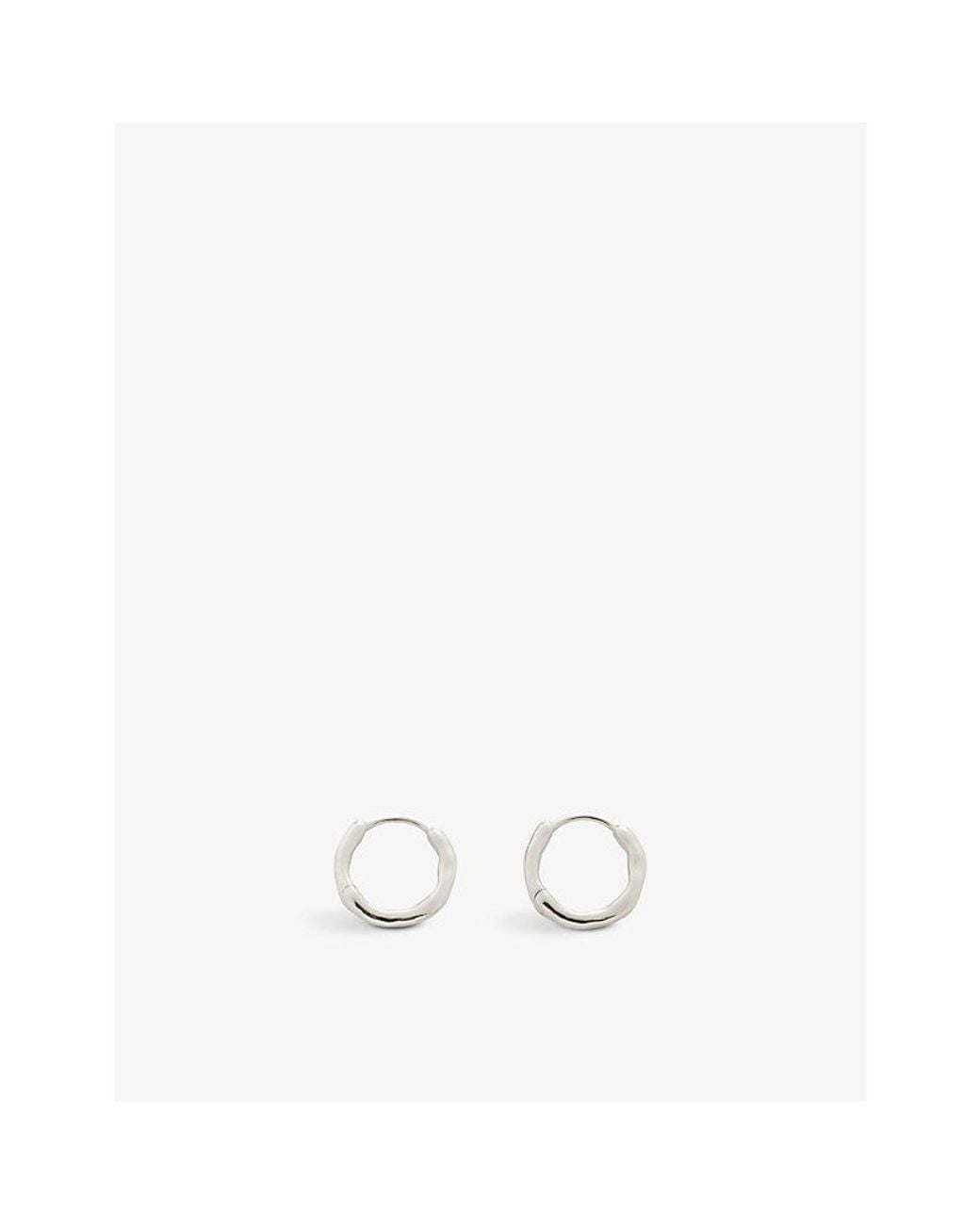 Monica Vinader White Mv Siren Muse Sterling- Huggie Hoop Earrings
