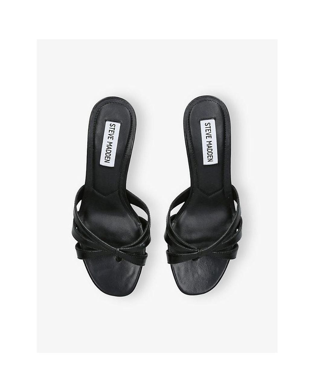 Steve Madden Black Cary Leather Heeled Sandals