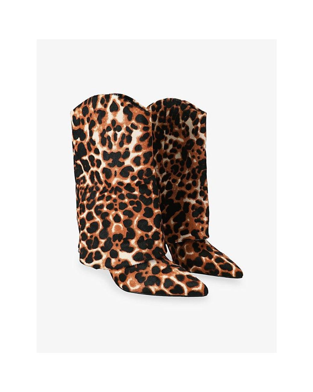 Kurt Geiger Brown Annabel Leopard-Print Suede Boots