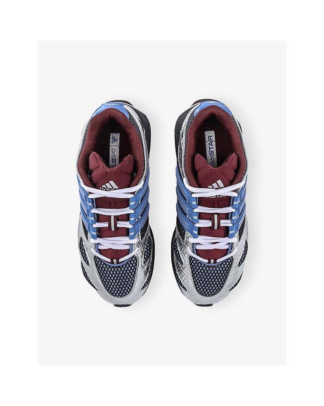 Adidas Blue Adistar Mesh And Faux-Leather Trainers for men