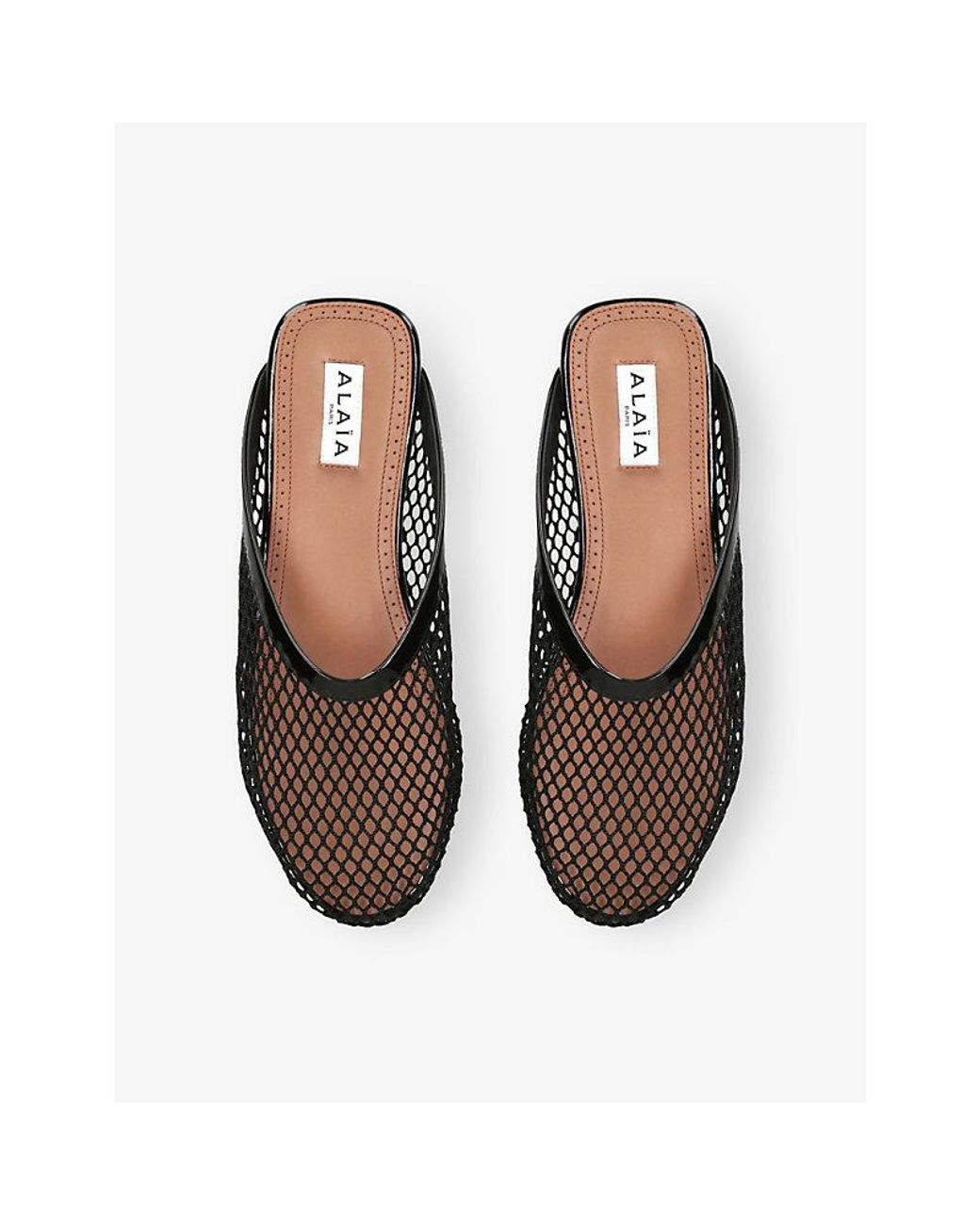 Alaïa Black Net Leather Mules