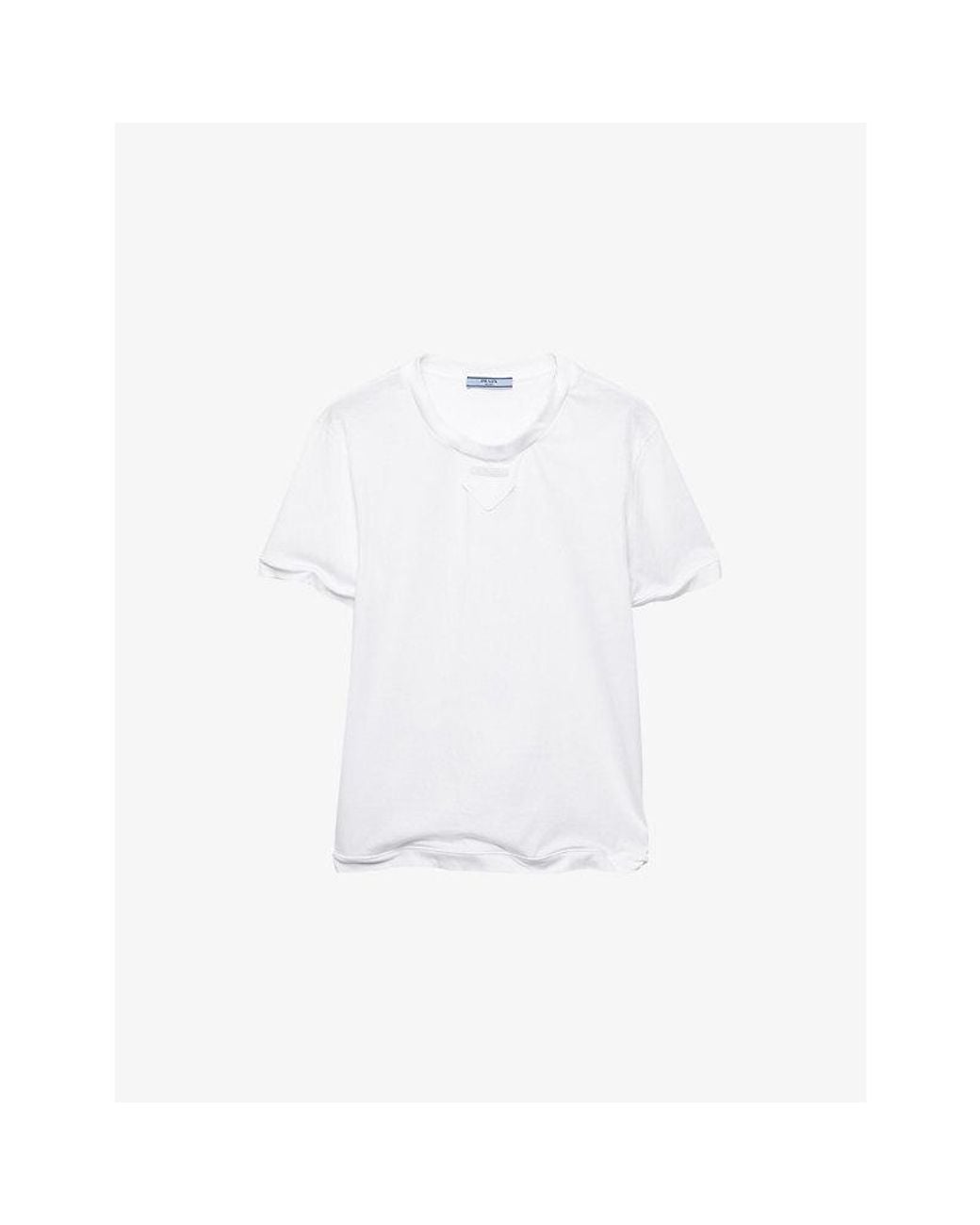 Prada White Shapeable Brand-Appliqué Cotton-Jersey T-Shirt