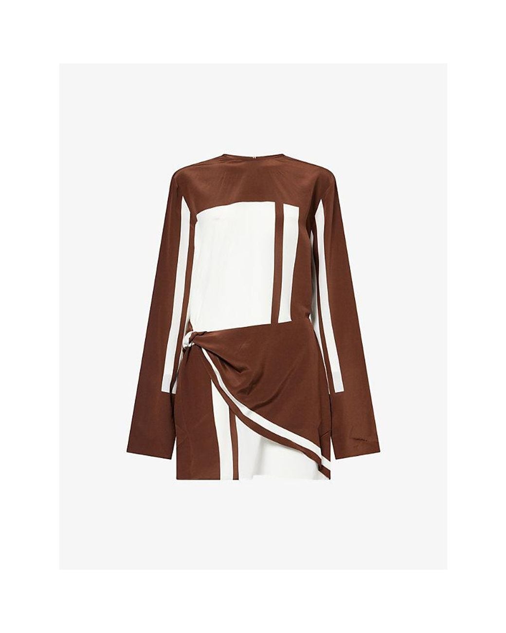 Sir Brown Destino Twist Silk Mini Dress