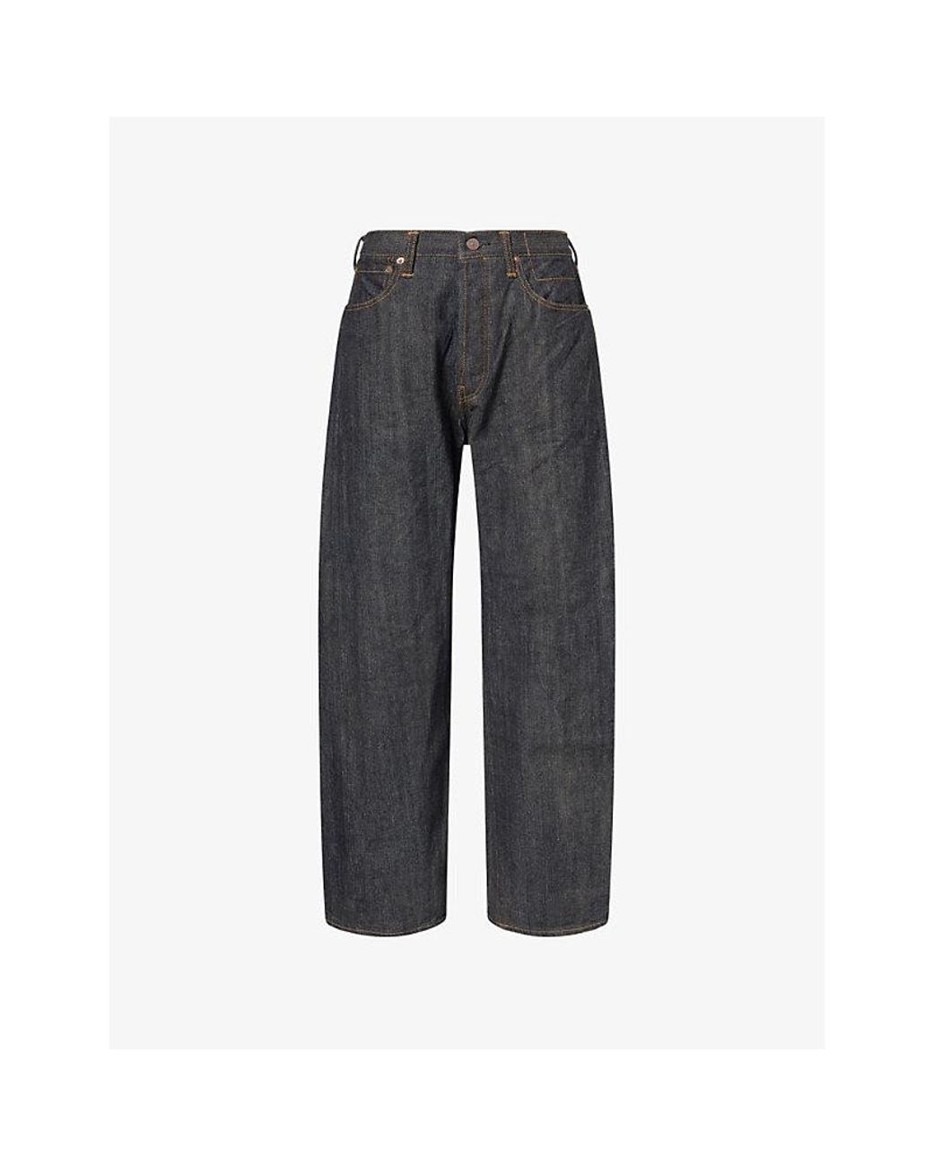 Visvim Gray Social Sculpt Straight-Leg Denim Selvedge Jeans for men