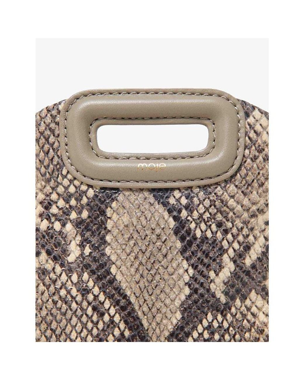 Maje Multicolor Miss M Mini Snake-Print Leather Shoulder Bag