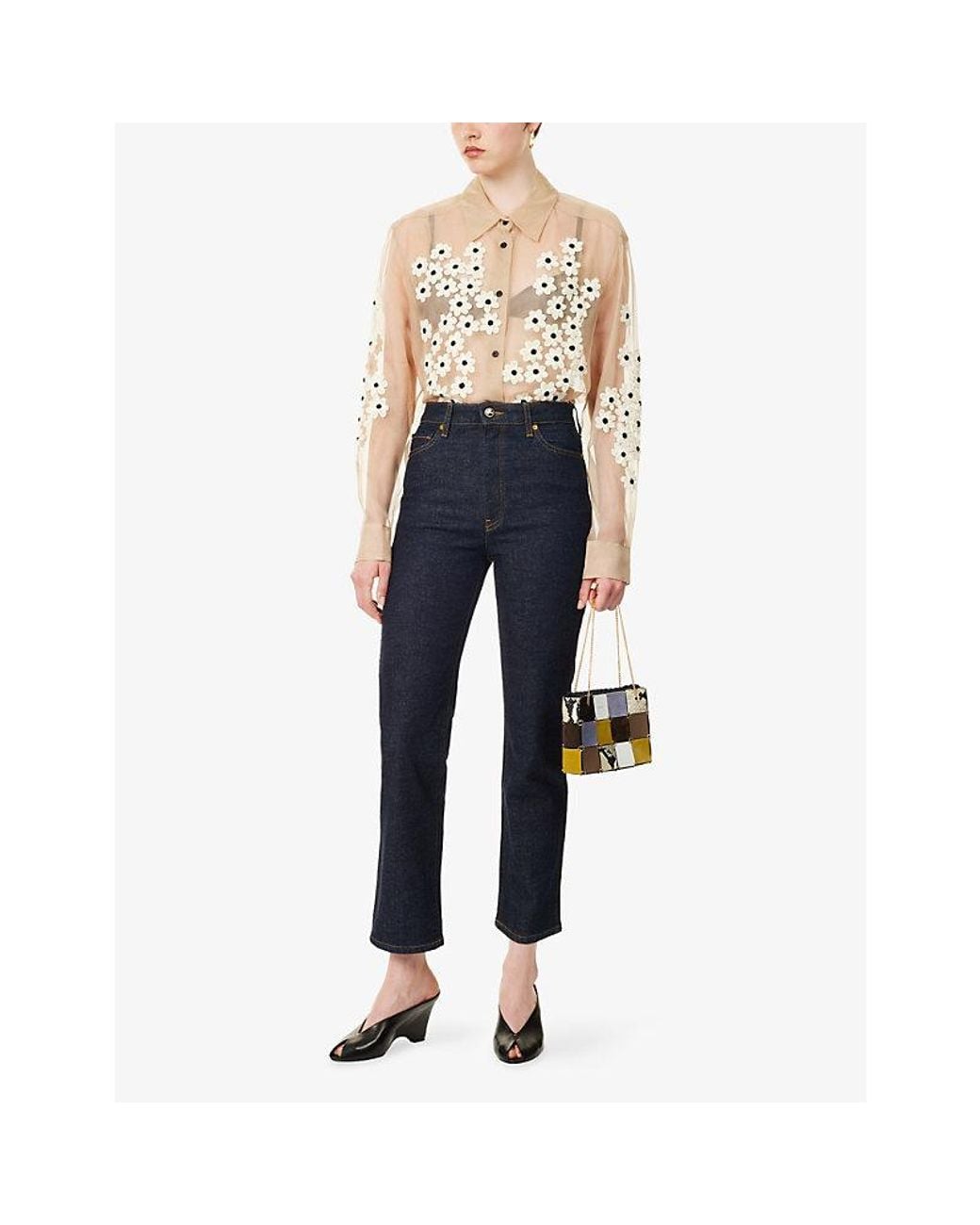 Khaite Blue Abigail Straight-Leg Denim Jeans