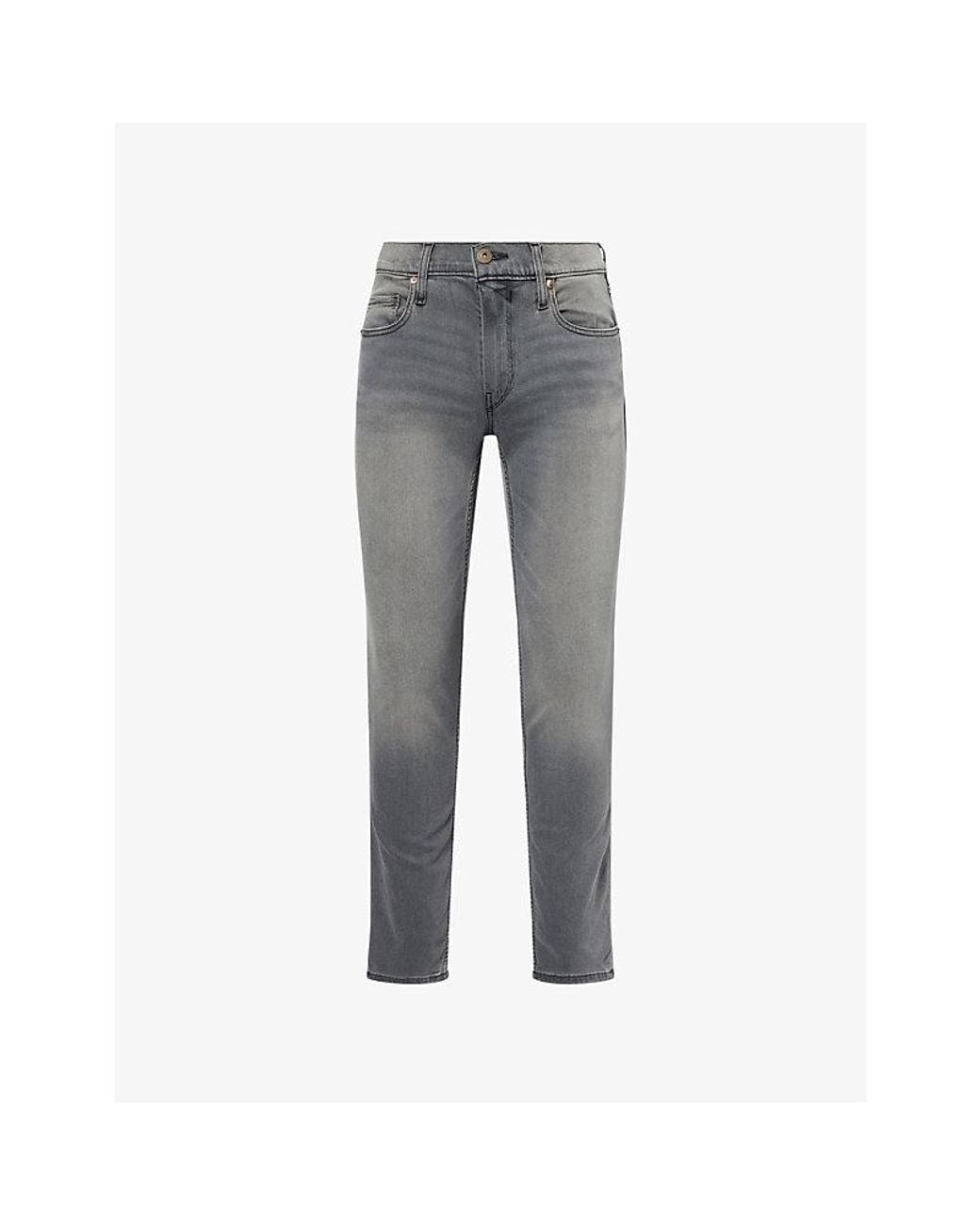 PAIGE Gray Lennox Slim-Fit Stretch-Denim Blend Jeans for men