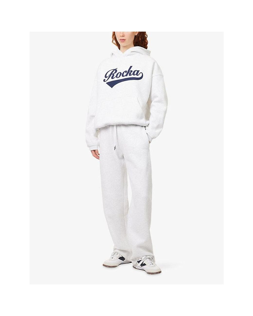 Ru & Rocka White Baseball Logo-Print Cotton-Blend Jogging-Bottoms