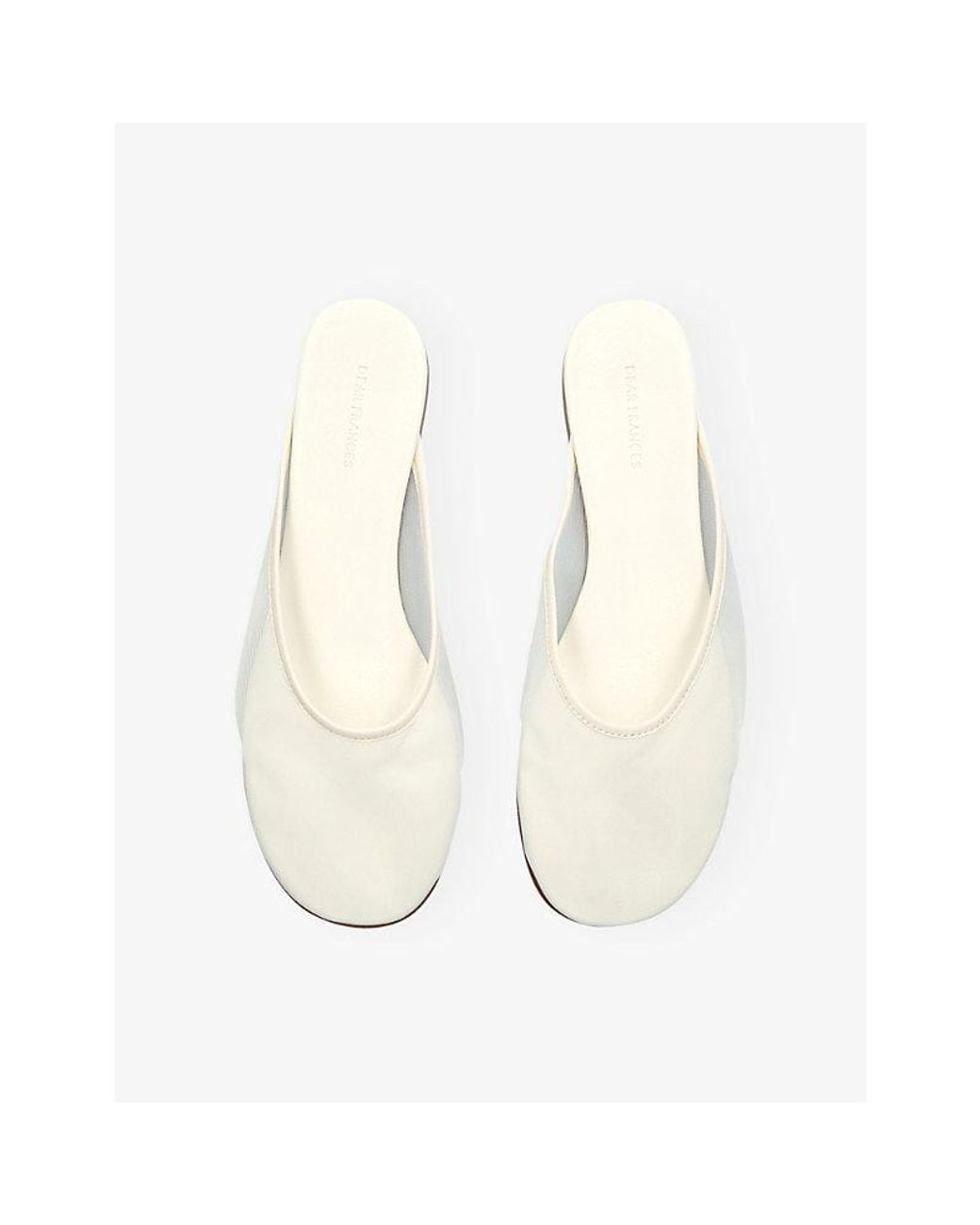 Dear Frances White Balla Slipper Mesh And Leather Mules