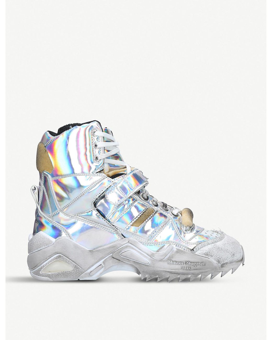Maison Margiela High top retro Fit Sneakers in Metallic Lyst