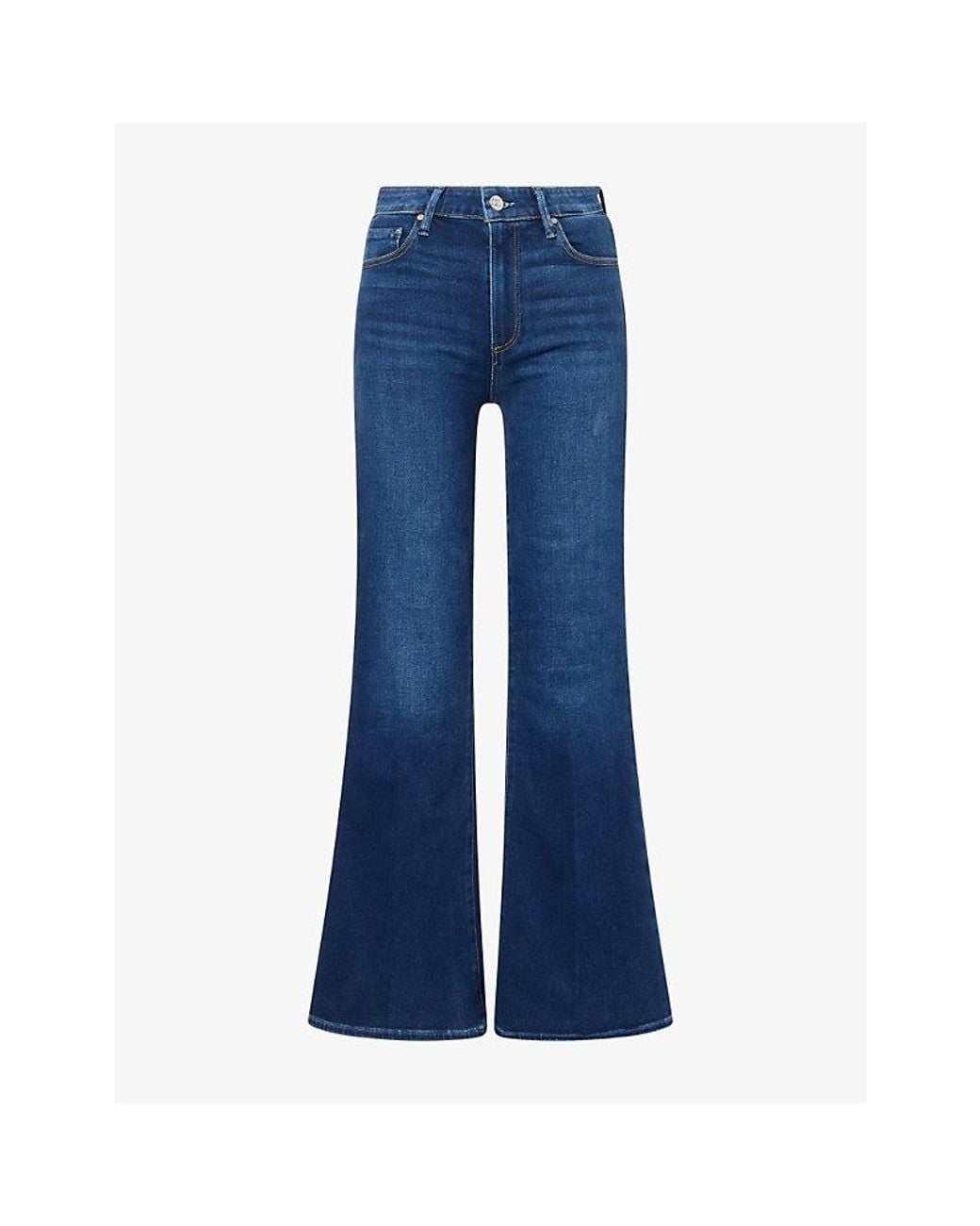 PAIGE Blue Marlow Skimmer Flared Stretch-Denim Jeans