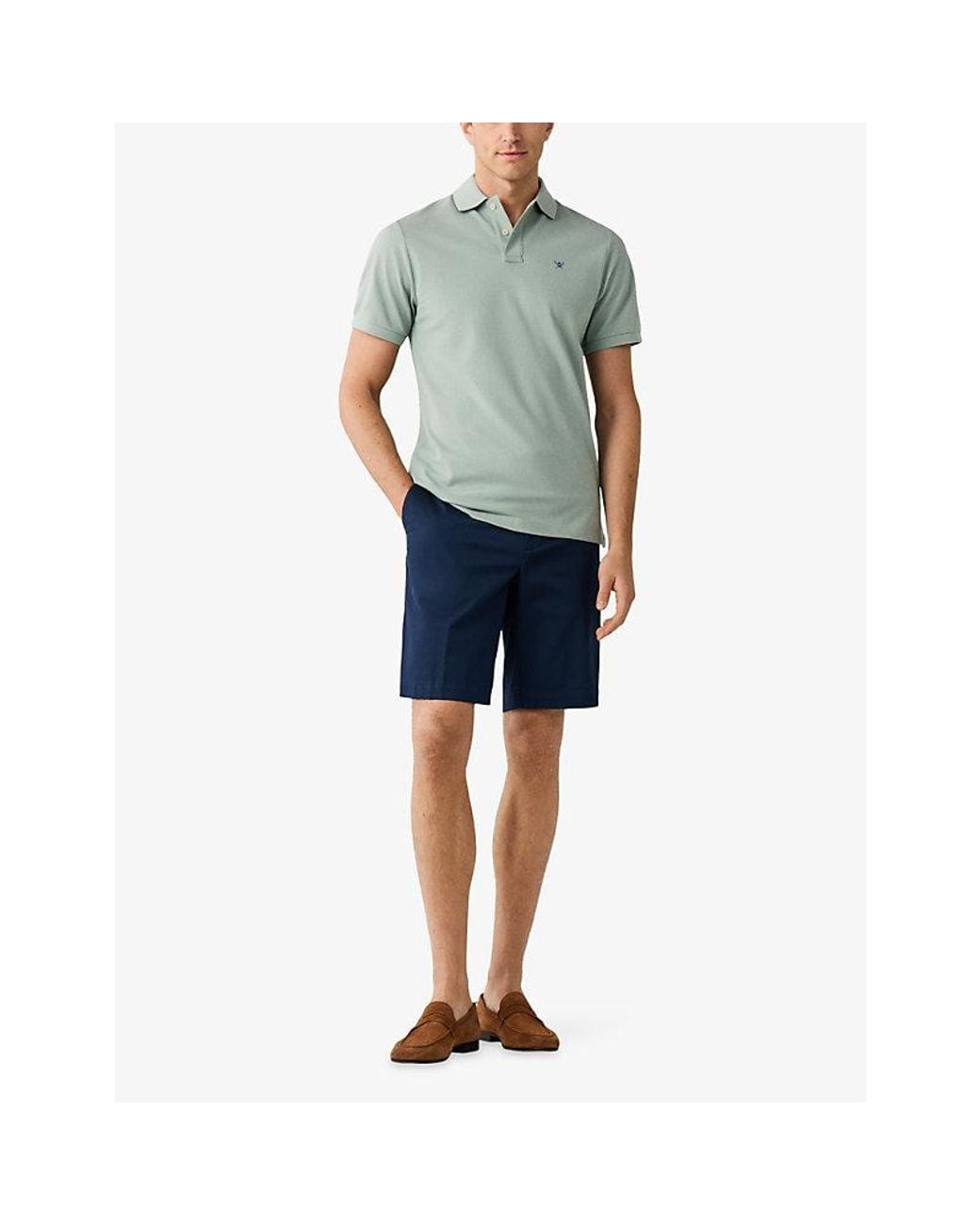 Hackett Green Logo-Embroidered Short-Sleeve Cotton Polo for men
