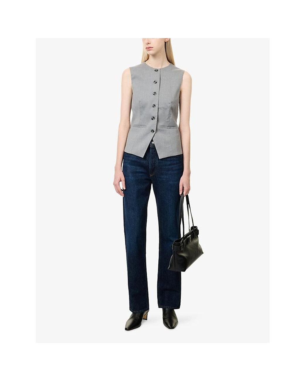 Agolde Blue Lana Straight-Leg Deim Jeans