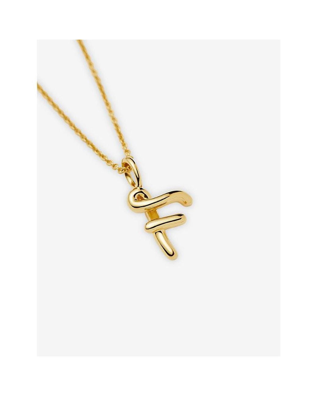 Missoma Metallic Curly Molten Mini Initial F 18Ct Vermeil Necklace