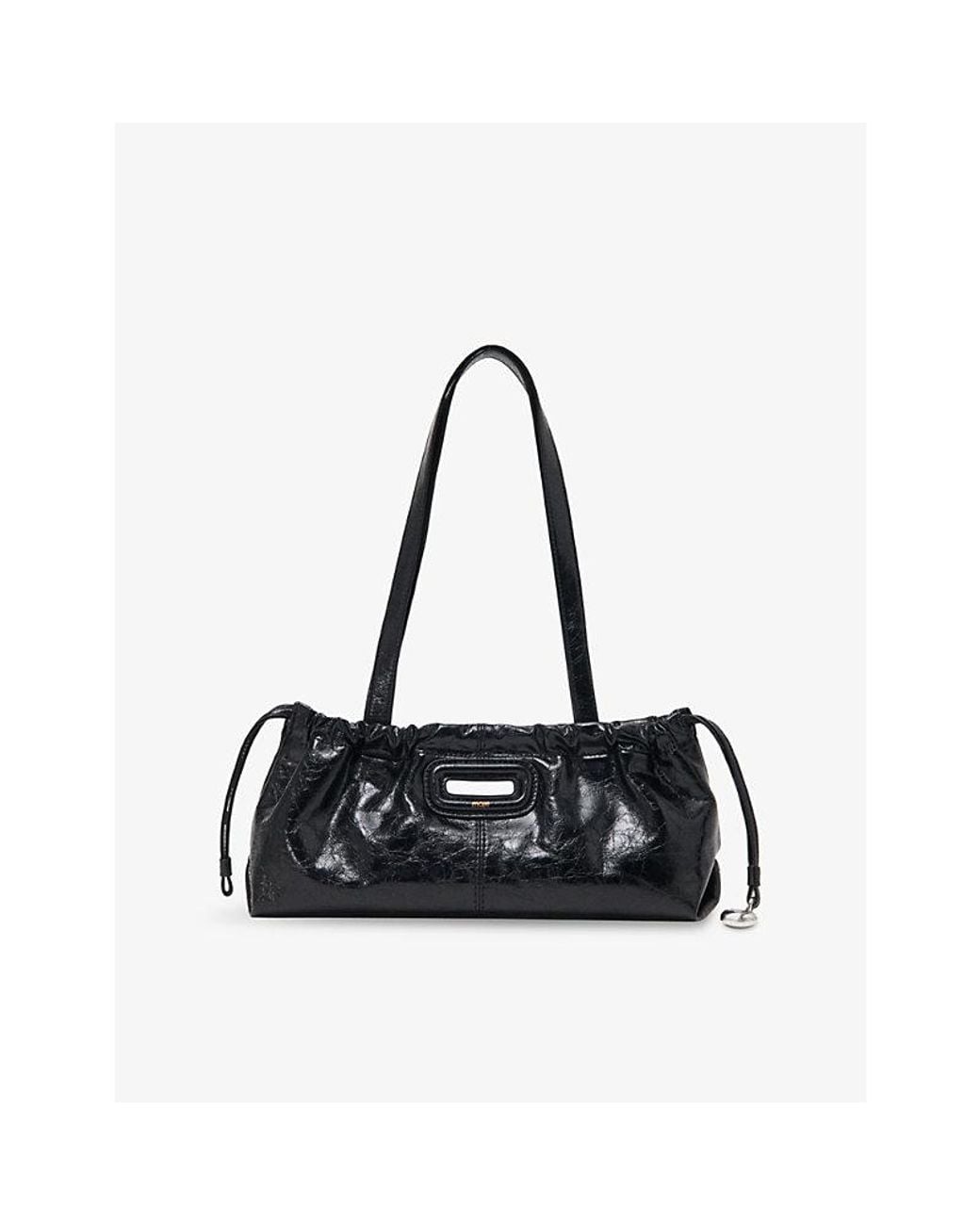 Maje Black Milpli Gazette Leather Shoulder Bag