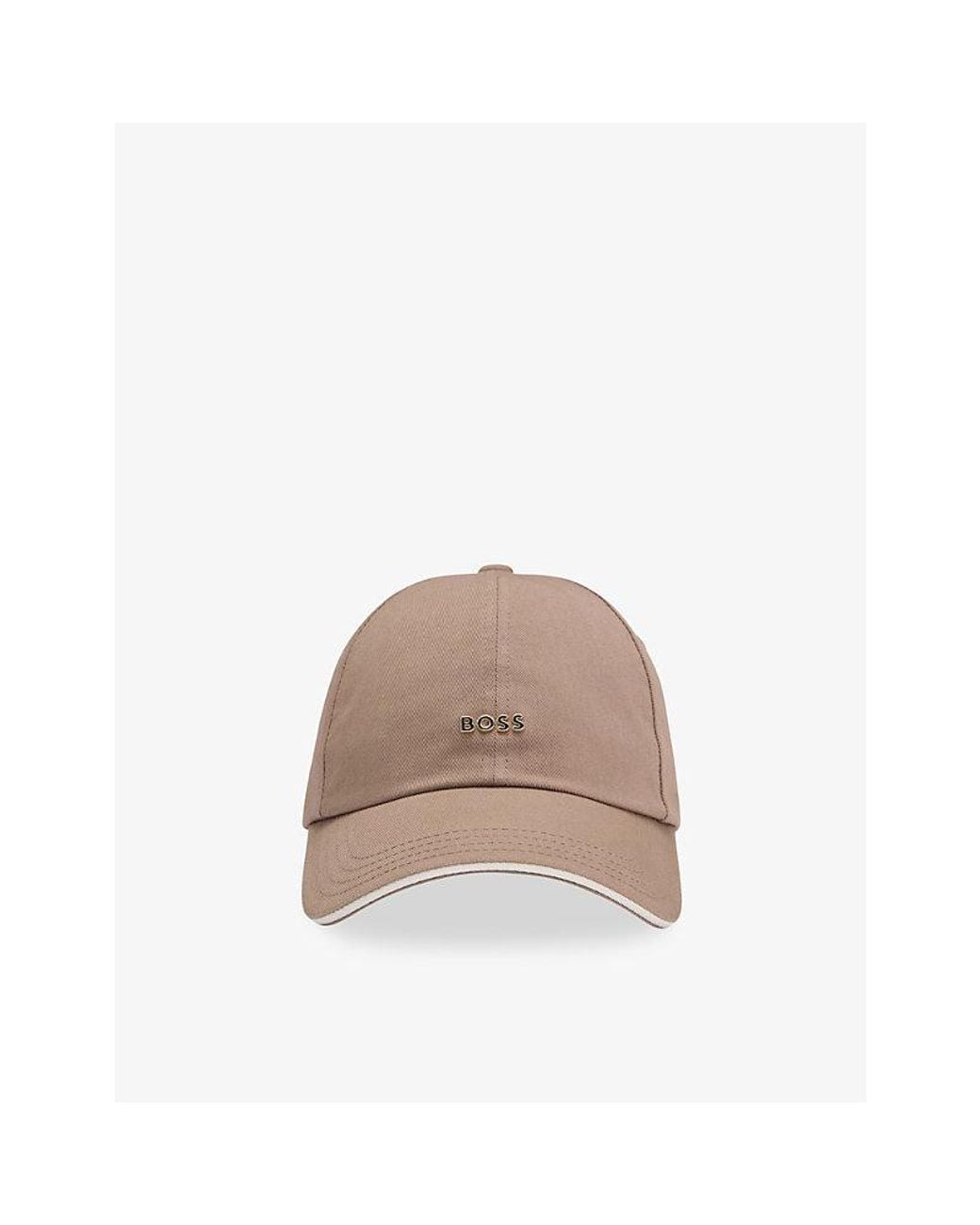 Boss Brown Logo-Plaque Cotton Baseball Cap