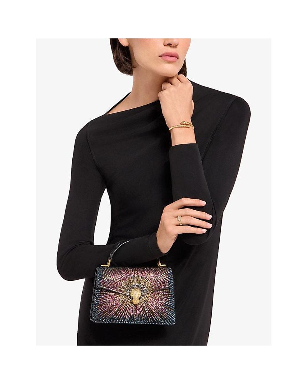 BVLGARI Black Serpenti Pallini Mini Leather Top-Handle Bag