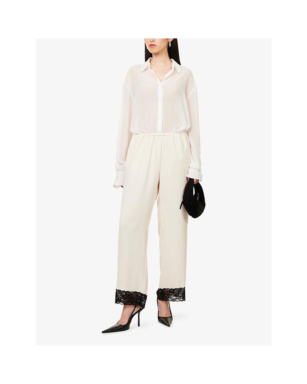 Stylein White Monteroni Wide-Leg Woven Trousers