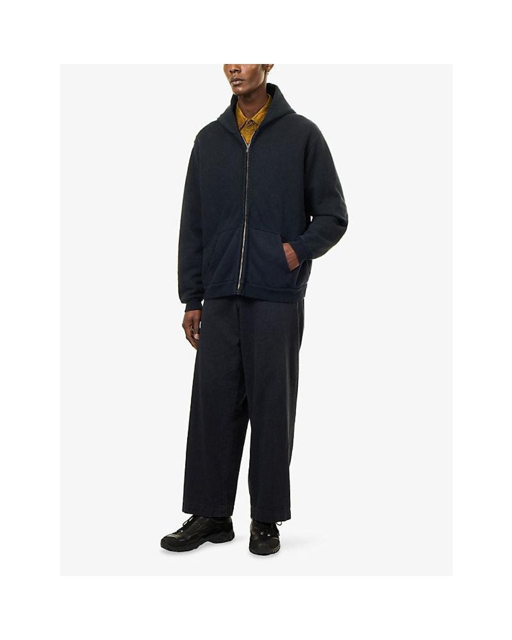 A.PRESSE Blue Vintage Cotton Hoody for men