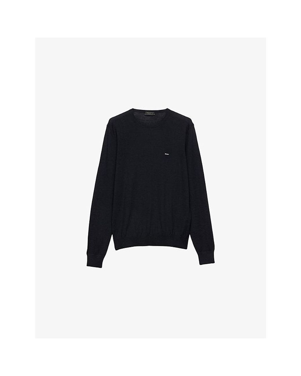 Prada Black Superfine Wool Crew-Neck Jumper for men