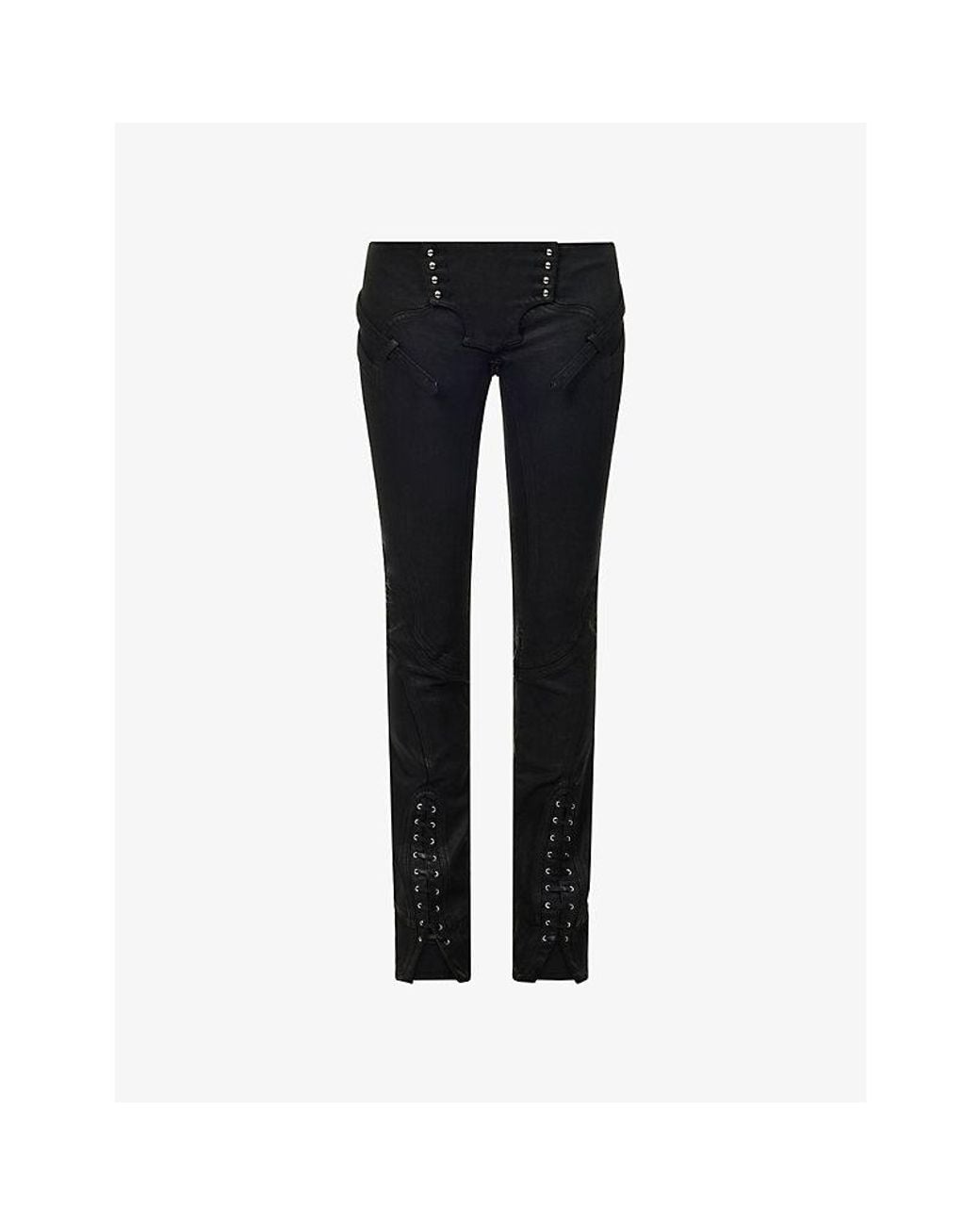 Dilara Findikoglu Black Drama From Exile Waxed-Cotton Jeans