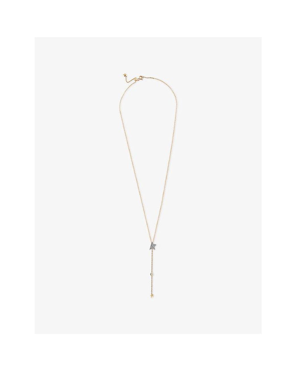 Kismet by Milka White Cosmic Comet Metal And 0.16Ct Diamond Pendant Necklace