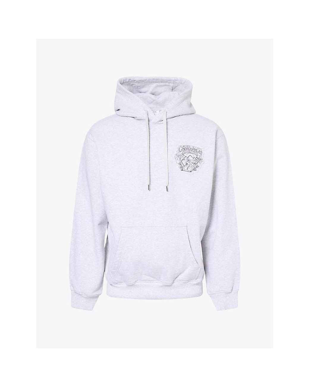 Casablanca Blue Eveil Ancestral Applique Jersey Hoody for men