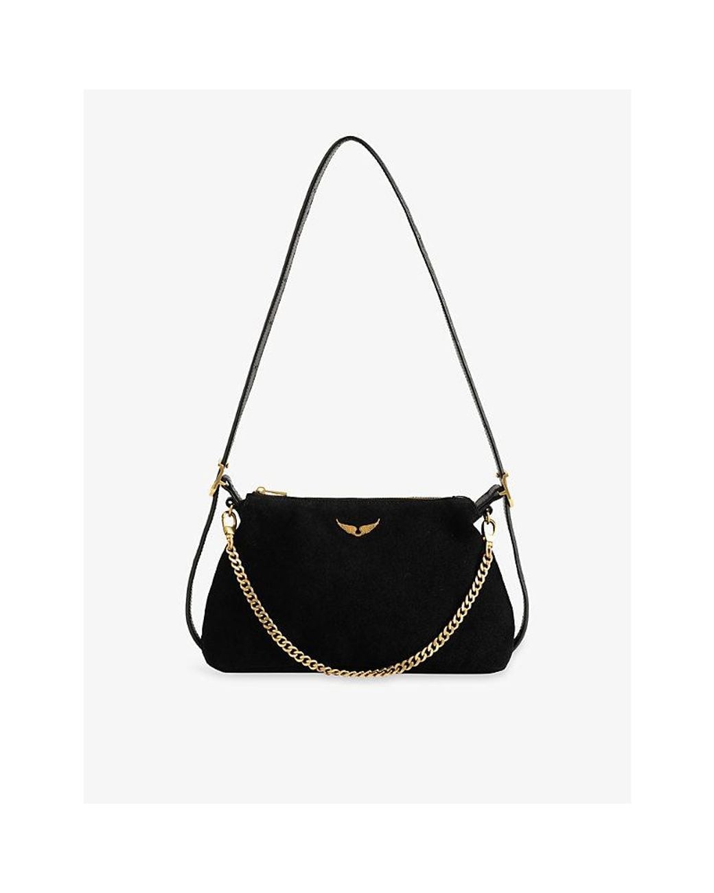 Zadig & Voltaire Black Jim Mini Suede Shoulder Bag